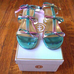 CECELIA NEW YORK Anna Strappy Sandal In Rainbow Metallic Leather